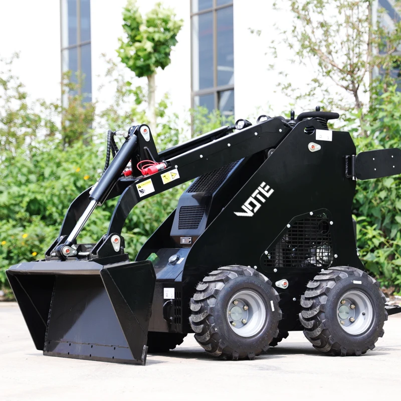 Manufacturer Wholesale Mini Crawler Skid Steer Loader 4WD High Power Home Bulldozer Small Seated Lifting Loader EPA Customized