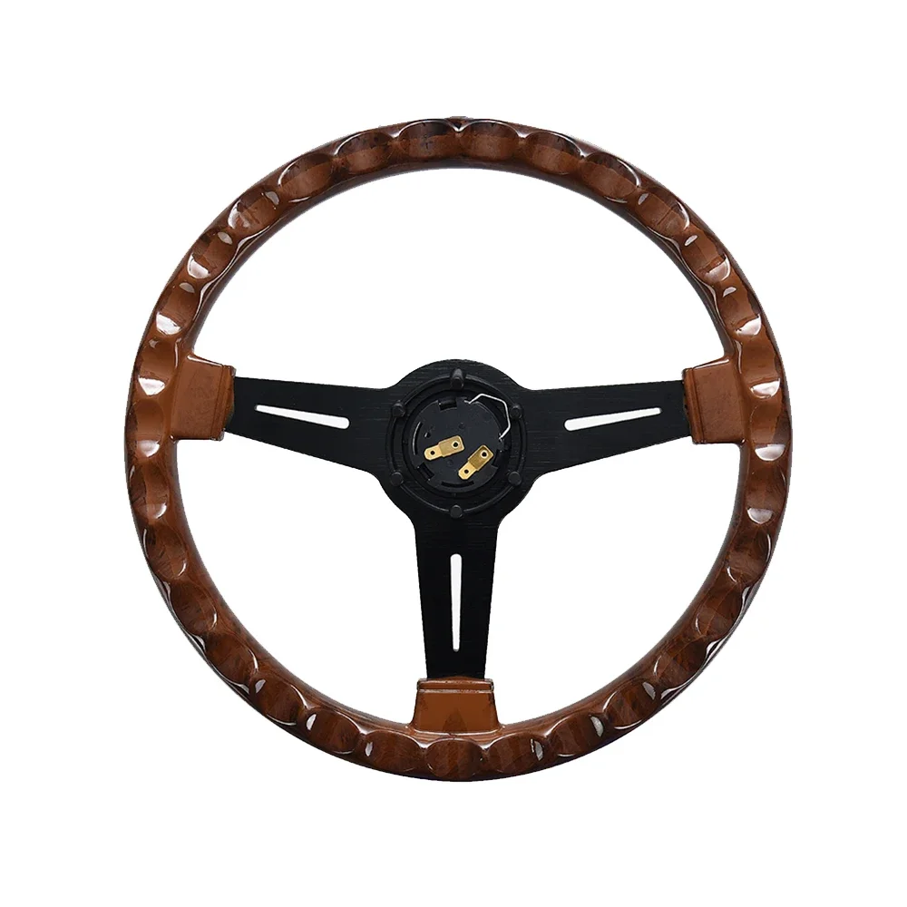 Nardi 14 Inch Wood Grain Racing Steering Wheel 350mm ND Retro Deep Corn Drifting Sport Steering Wheels with Logo Universal