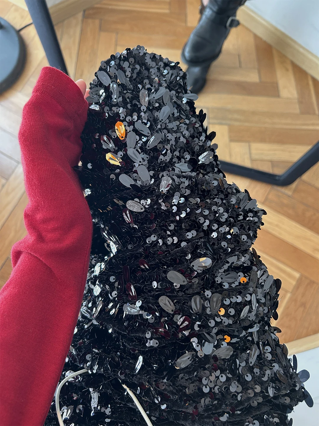 

iny Sequin Fce Lined Elastic Waist Long Skirt f Body Skirt Korean Sle Dongdaemun Winter Faion Ladies Skirts