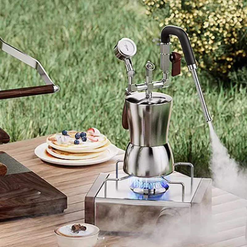 AK-74 Pengocok Susu Portabel Pengukus Susu Baja Tahan Karat Pemisah Uap Air Pengeringan Uap Serbaguna untuk Pembuatan Kopi