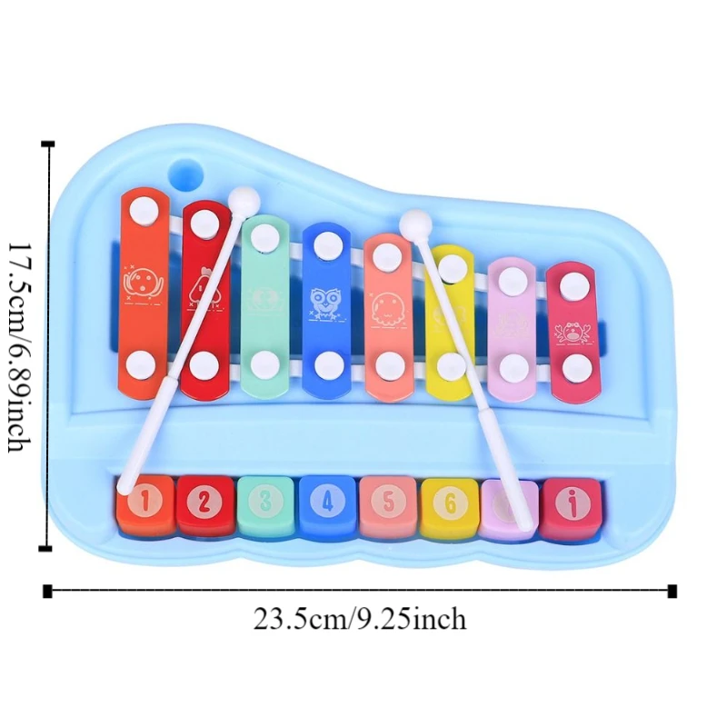 Plastics 8-note Xylophone Piano Toys Music Play Puzzle Music Instruments Montessori Toys 2 in 1 Hand Knock