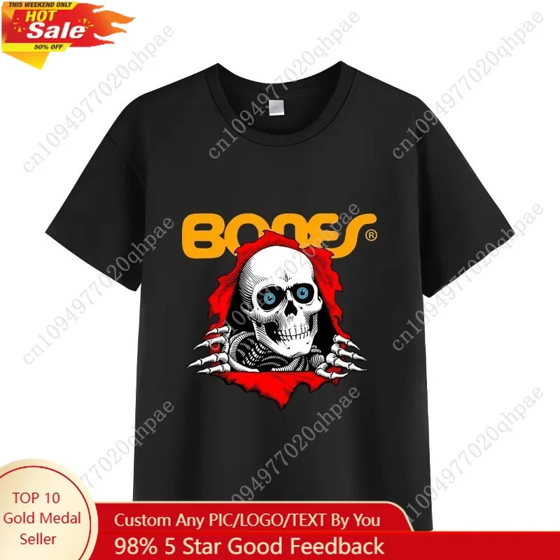 

Summer Skeleton Skateboard Printed Cotton Children's T-shirt Creative Casual Children's T-shirt Street Hip Hop Short Sleeve