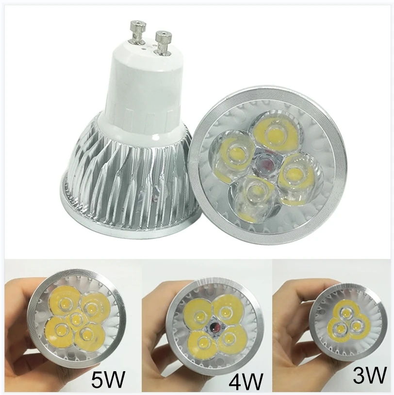 Imagem -05 - Lâmpada de Holofote Mr16 12v Regulável 3w 4w 5w Luz Led de Alta Potência Quente Frio Branco Branco Lâmpada Led Downlight Gu10 E27 E14 Gu5.3