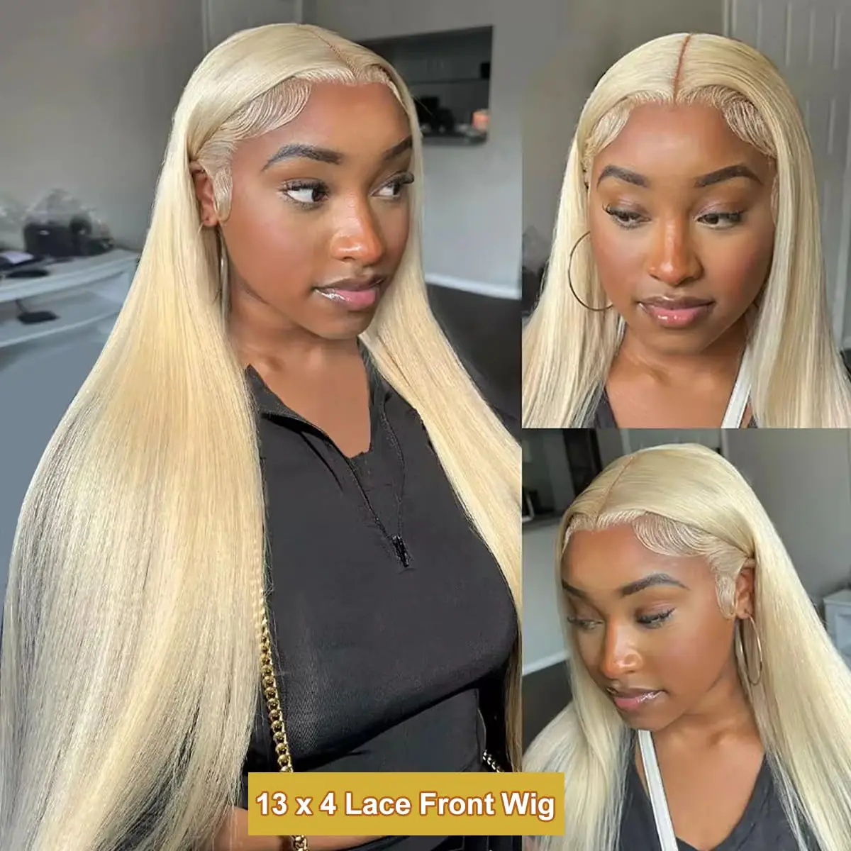 40 Inch Blonde 613 Hd Lace Frontal Wig 13X6 Brazilian Straight Human Hair Wig Transparent Lace Frontal Wig For Women 250 Density image 2