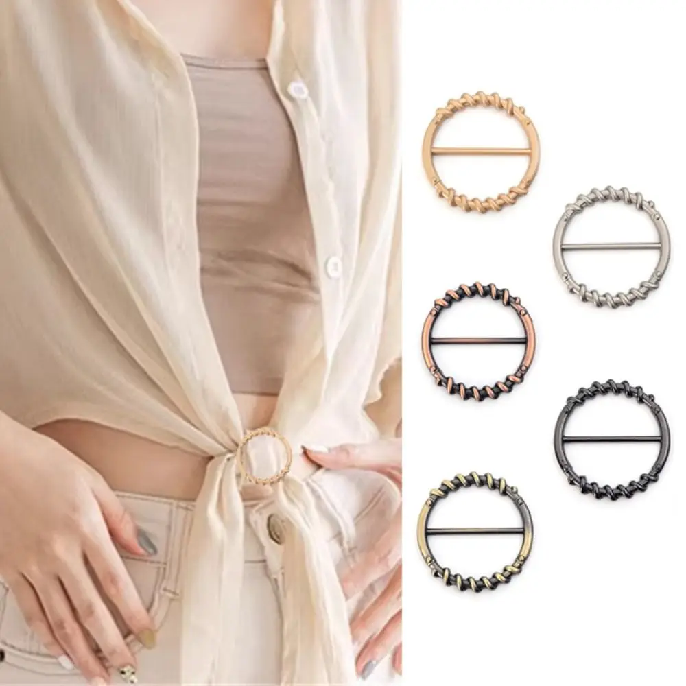 تعديل الخصر الثابتة المفاجئة الملابس الزاوية معقود أبازيم متعددة الوظائف الحجاب وشاح كليب وشاح معدني مستدير مشبك كلاسيكي