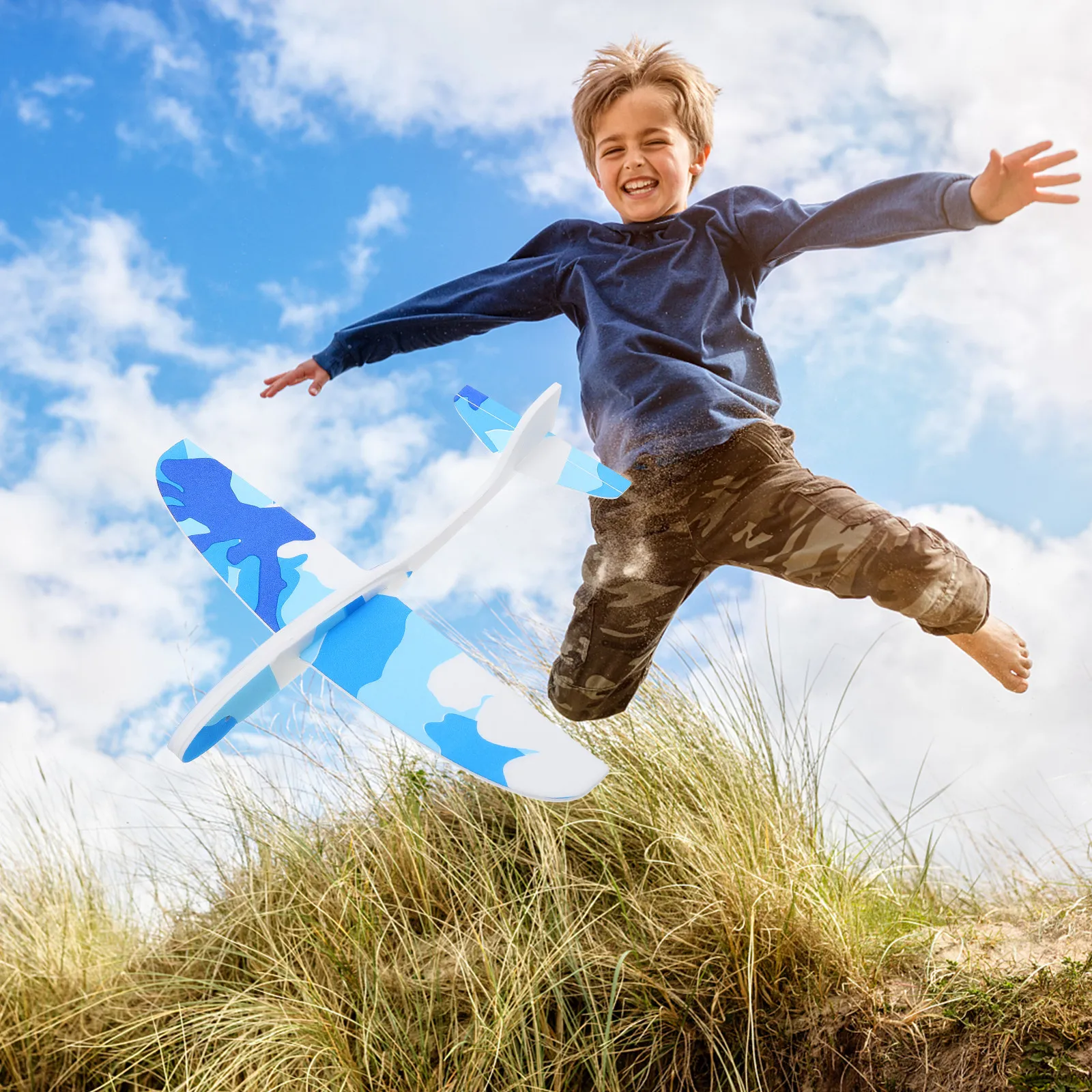 

1Set DIY Assembling Catapult Aircraft Glider Children's Outdoor Airplane Throwing Plaything Educational Gift Throwing Airplane