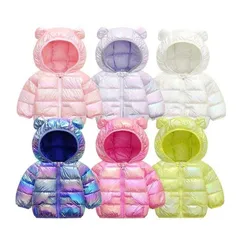 2025 Autumn Winter Light Thin Children Down Cotton Jacket Baby Boys Girls Short Style Dazzle Cotton-padded Clothes Baby Coat