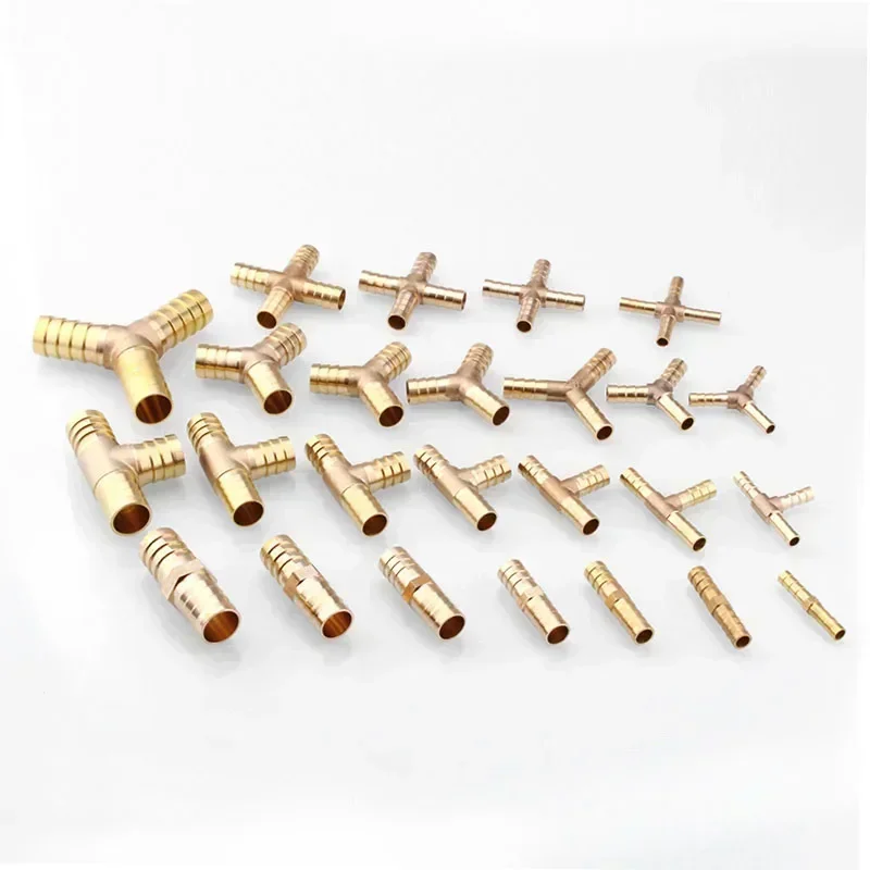 6 8 10 Mm Hose Barb Y-type All-copper Pagoda 3-way Brass Cutoff Ball Valve Fittings Fittings Adapter for Fuel, Water, Oil, Air
