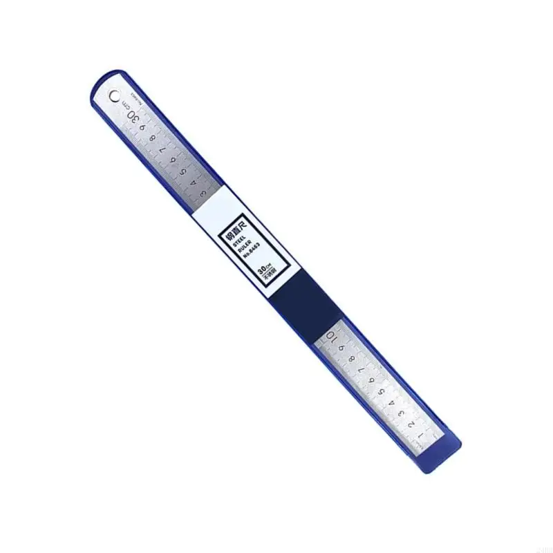 15/20/30cm Ruler Stainless Steel Ruler Metal Ruler with Scale for Teaching 24BB