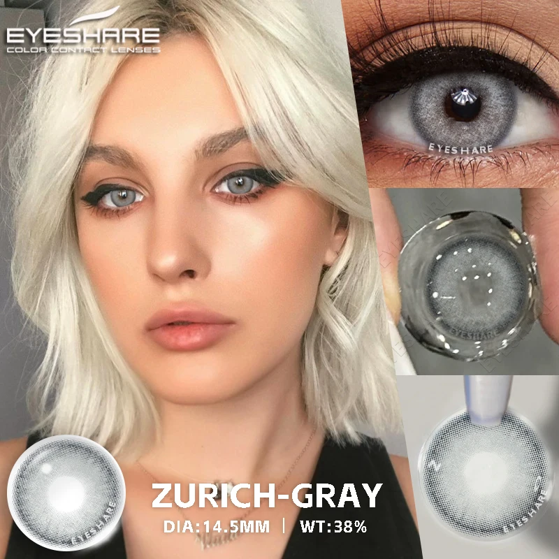 EYESHARE New Colored Contacts Lenses for Eyes Natural Blue Eyes Contact Gray Pupils Brown Lens Yearly Use Multicolored Contacts