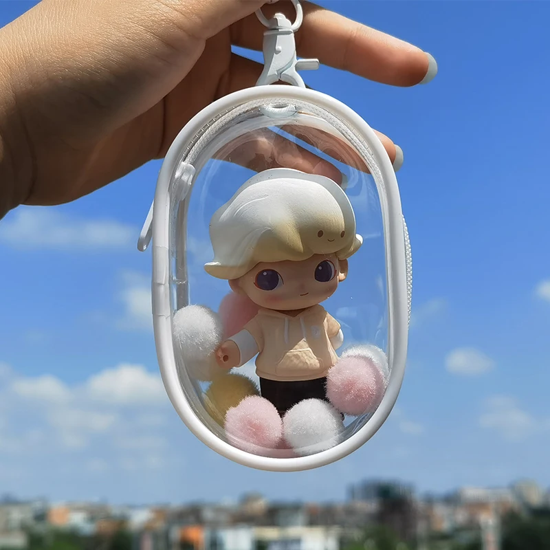 Clear Outdoor Bag Transparent Mini Kawaii Girl Doll Protector Organizer Pouch For Anime Cartoon Dolls Little DIY Figure Nendroid