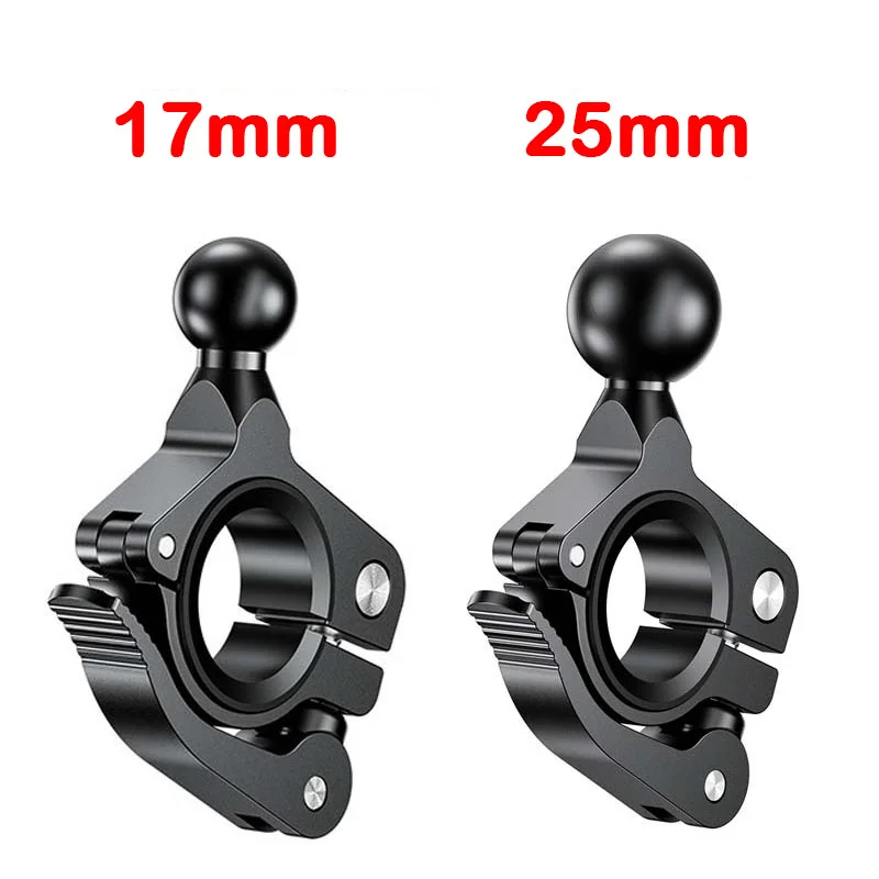 17MM 25MM Aluminum Ball Head Adapter Quick Install Motorcycle Handlebar 1 inch Base Mount Bike Bicycle Riding Clip GPS Bracket