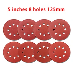 5inch 8 Hole 125mm Sanding Paper Screen Discs Woodworking Metal Grinding Disc Abrasive Polishing Tool 40/60/80/100/120/2000Grit