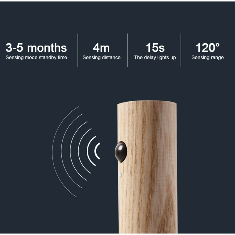 LED ضوء الليل USB شحن ذكي الإنسان التعريفي لخزانة بجانب السرير خزانة المنزل الإضاءة محس حركة ضوء LED مصباح