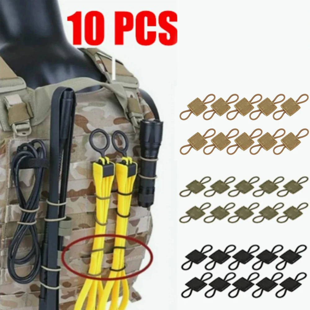 10pcs Outdoor Tactical Antenna Binding Buckles Molle System Backpack Vest Accessories Fixed Retainer Buckle for Organization