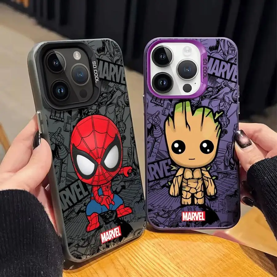 Marvel Spiderman Groot Soft Shell Handyhülle für iPhone 17 11 13 16 Plus 16e Pro Max Air 12 14 15