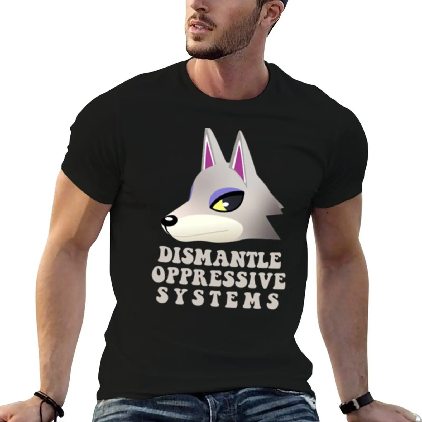 fang says dismantle oppressive systems! T-Shirt Breathable Basic Cotton T-Shirt