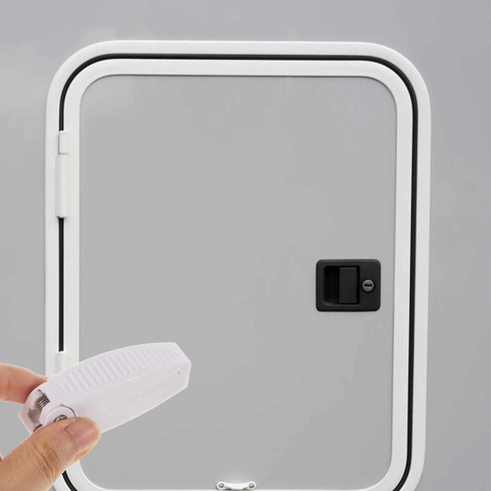 

Stainless Steel Rv Baggage Door Catch ABS Material Easy Installation Reliable Security Clip for Rvs Trailers Campers