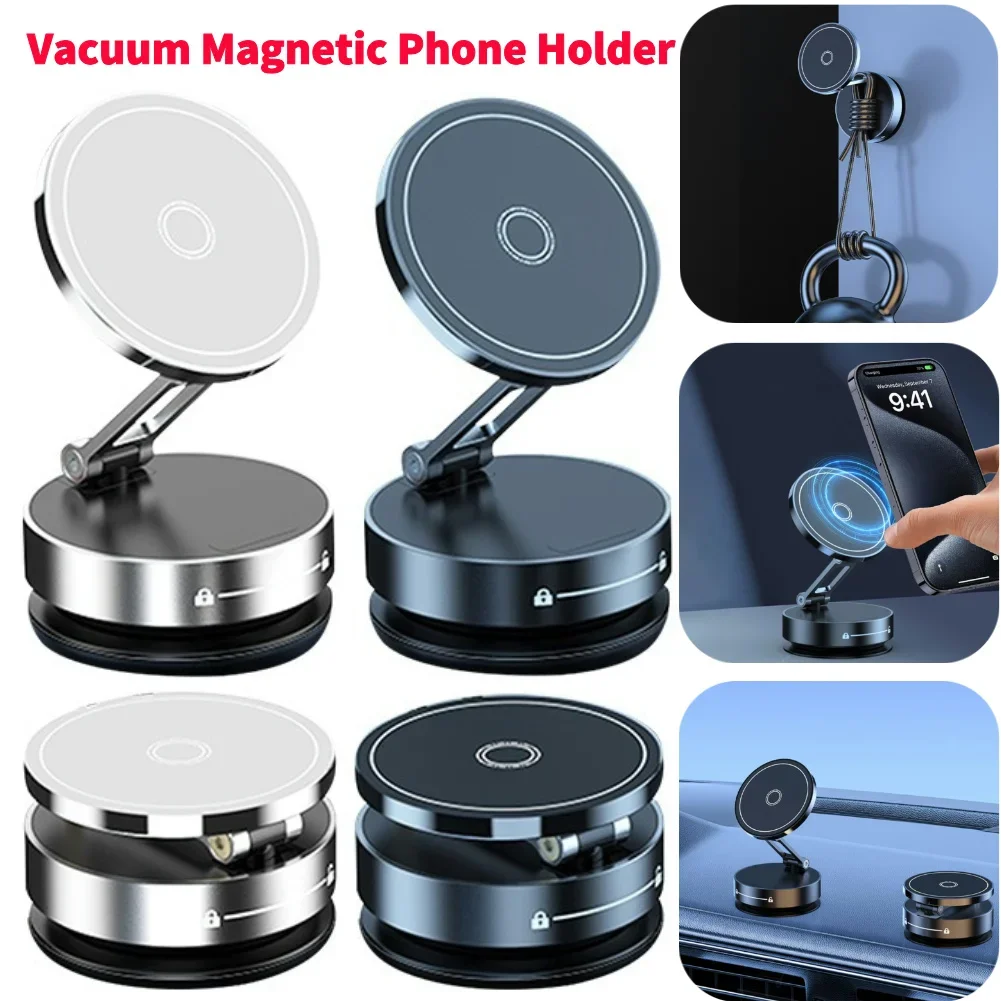 

Магнитный вакуумный автомобильный держатель для телефона, ленивый многофункциональный складной держатель для хранения, вакуумный держатель для телефона на присоске для выше 4,7 дюйма