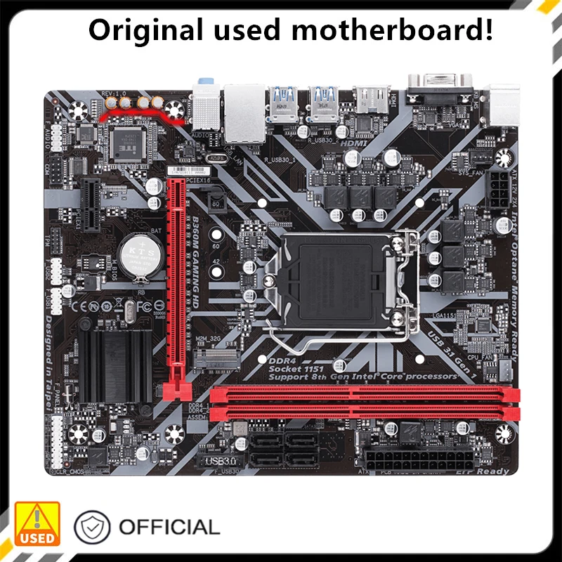 

For B360M GAMING HD Original Used Desktop Intel B360 32GB DDR4 Motherboard LGA 1151 i7/i5/i3 USB3.0 SATA3