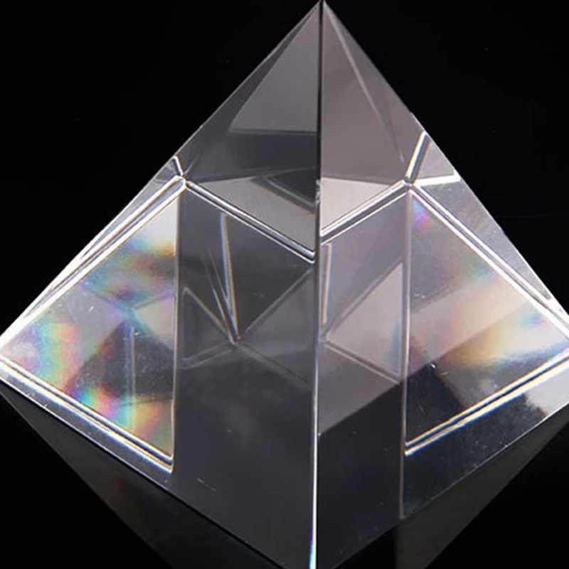 Polyhedron Prism Optical Glass Pyramid, 40mm, High Retangular, Adequado para Ensinar Experimentos