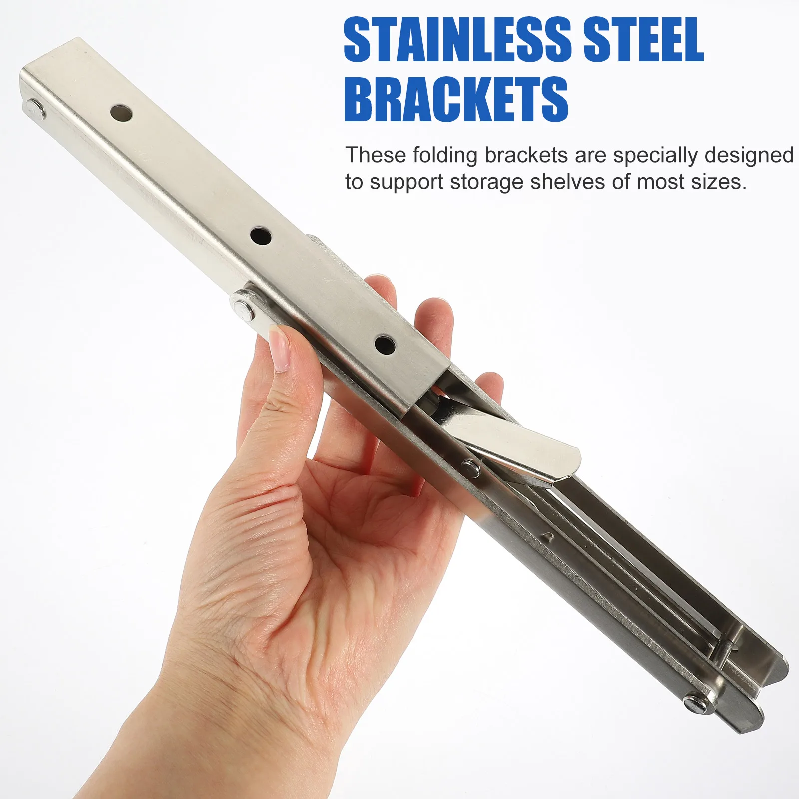 

Stainless Steel Triangle Brackets 2PCS Foldable Shelf Support Wall Mounted Adjustable Brackets for Countertop Storage Rack