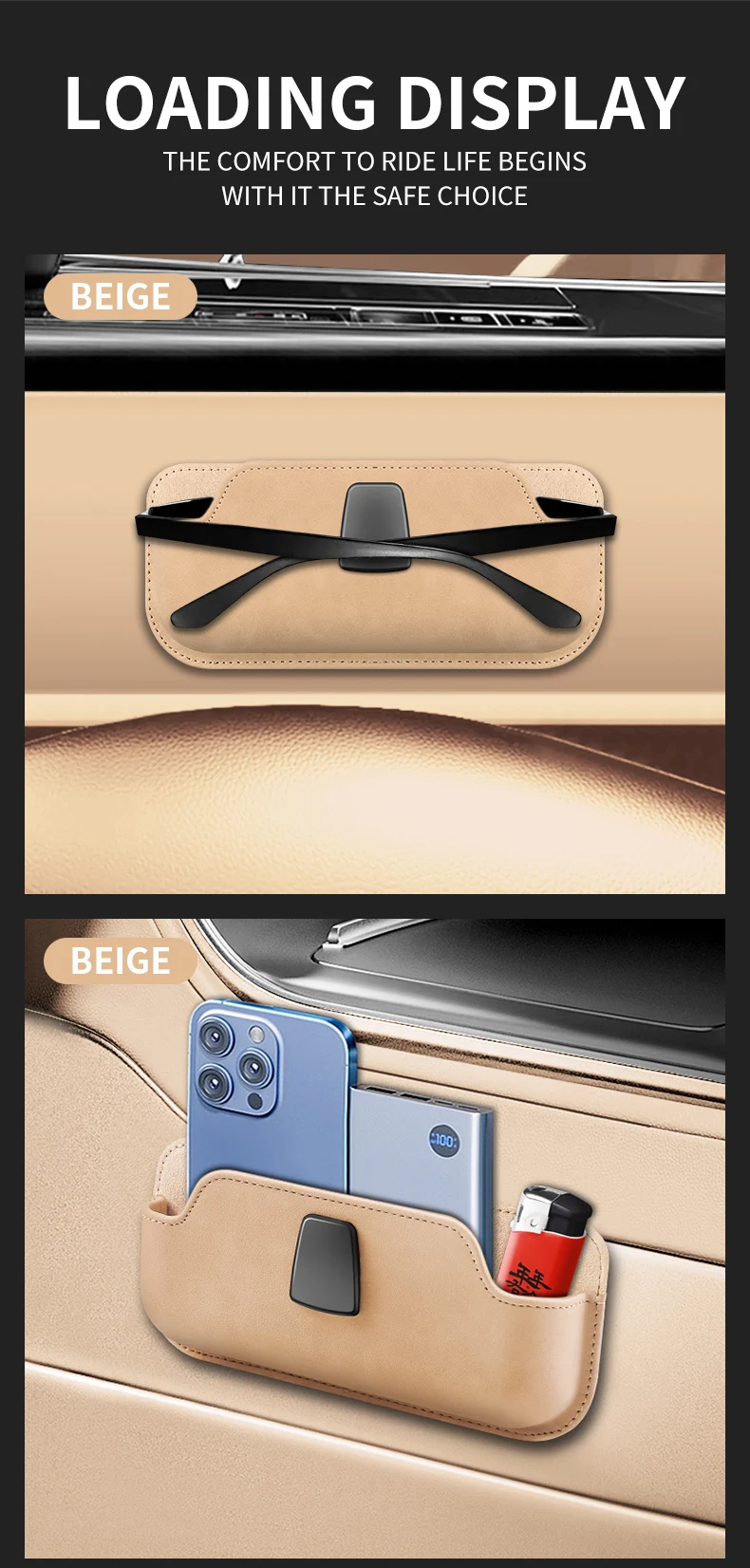 Neue Auto Sonnenschirm Gläser Rahmen Kreative Sonnenschirm Sonnenbrille Lagerung Box Multifunktionale Telefon Karte Lagerung Box Klebstoff Typ – Detail 2