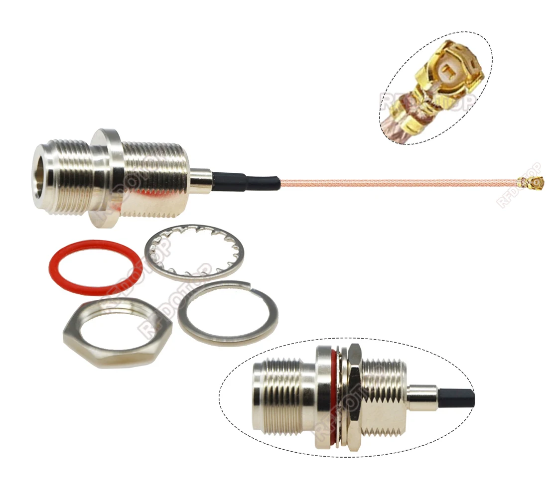 Wifi Antenna RFⅠ Jumper Waterproof Rear Screw L16 N Female Connector to uFL/IPX1 Female 1st Generation RG178 Cable Pigtail uFL-N
