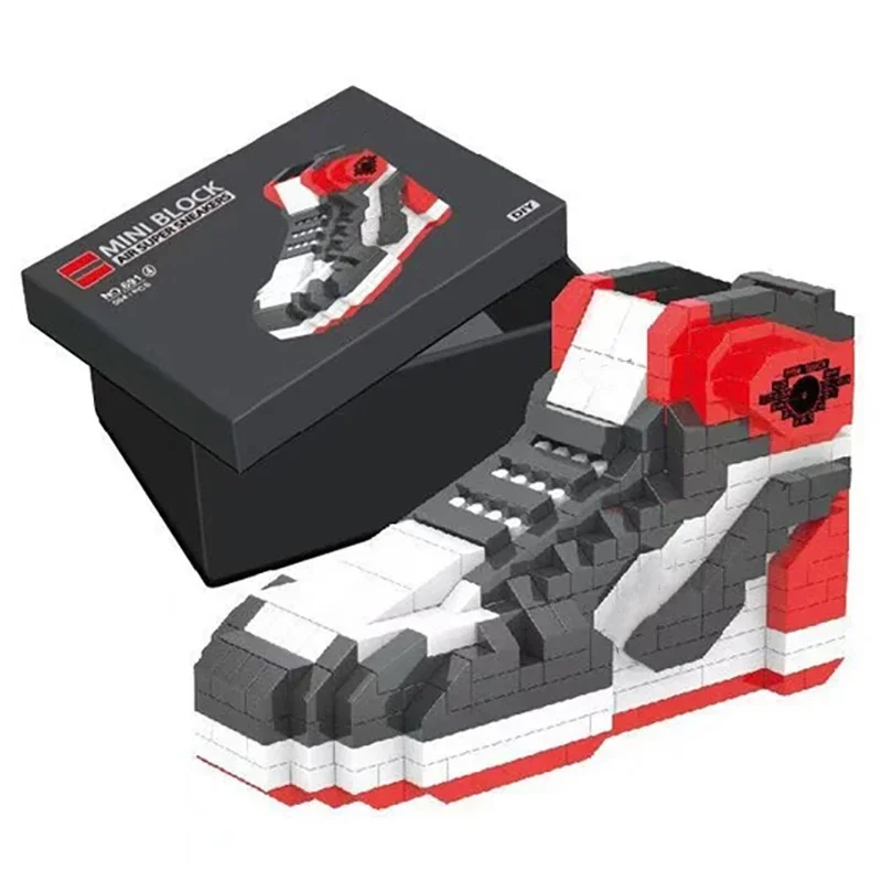 Mini Sports Basketball Shoes Building Blocks Sneakers Model DIY Assembly Bricks Toys for Children Boys Birthday Christmas Gifts