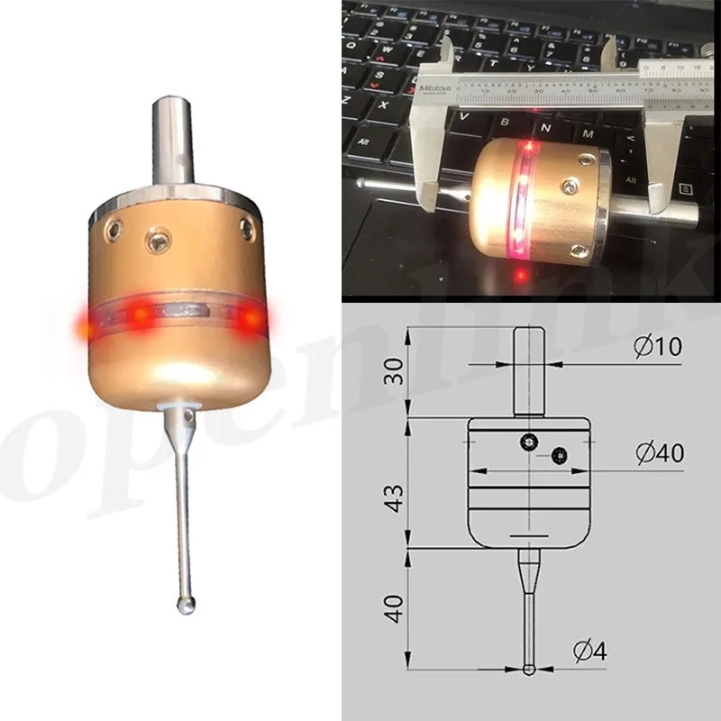 Latest Cnc Three-coordinate Probe Center Rod 40mm 3d Photoelectric Edge Finder Probe Probe Center Rod With Steel Tungsten Probe