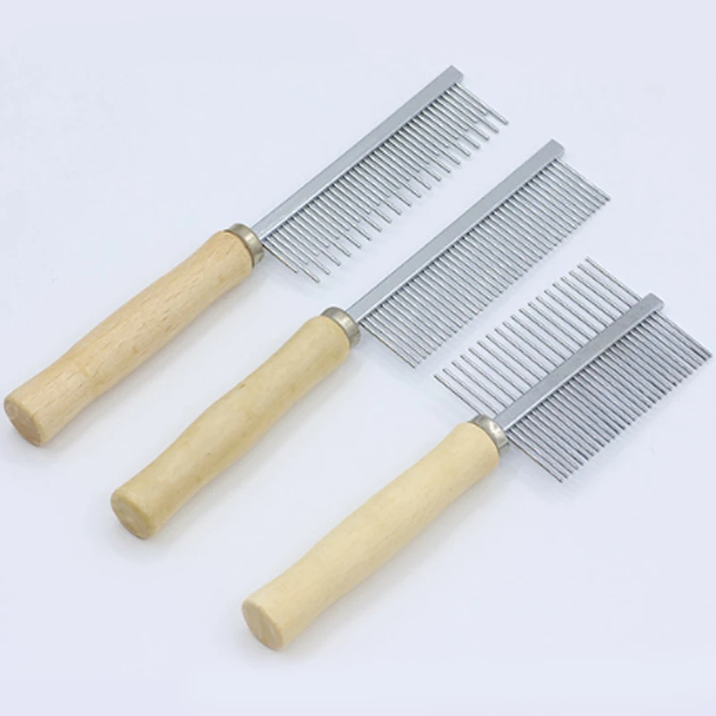나무 손잡이 고양이 털 빗, 부드러운 털, 개 브러시, 개 액세서리, 그루밍 장비, 애완 동물 털 제거기