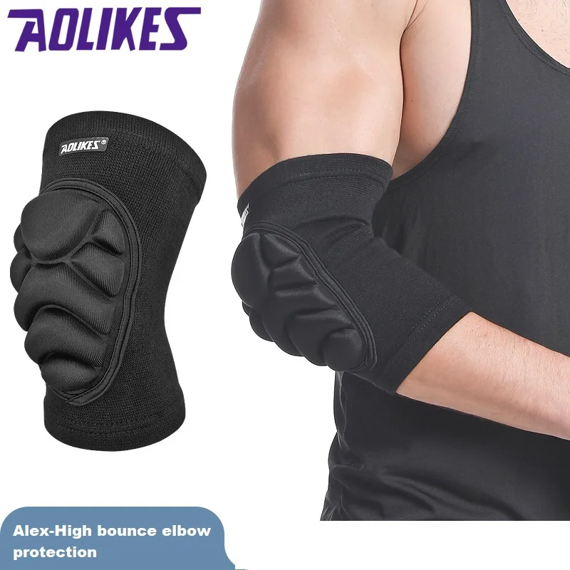 

1Pair New AOLIKES Elbow Pads, Thick Sponge Collisioned Elbow Pads for Work, Basketball Wrestling Football Volleyball Cycling