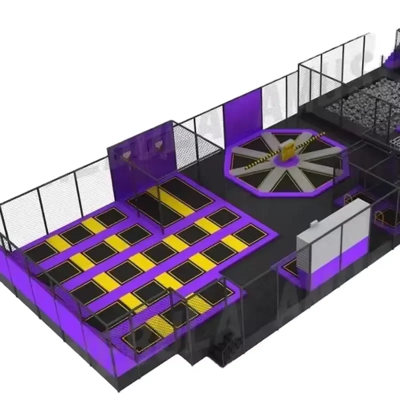 Small Indoor Outdoor Trampoline Park 50 Square Meters For Sale