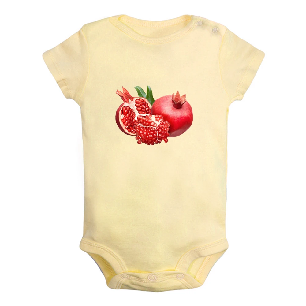 

Sweet&Sour Fruit Pomegranate Printed Graphic Cute Baby Rompers Boys Girls Short Sleeves Bodysuit Infant Jumpsuit Kids Clothes
