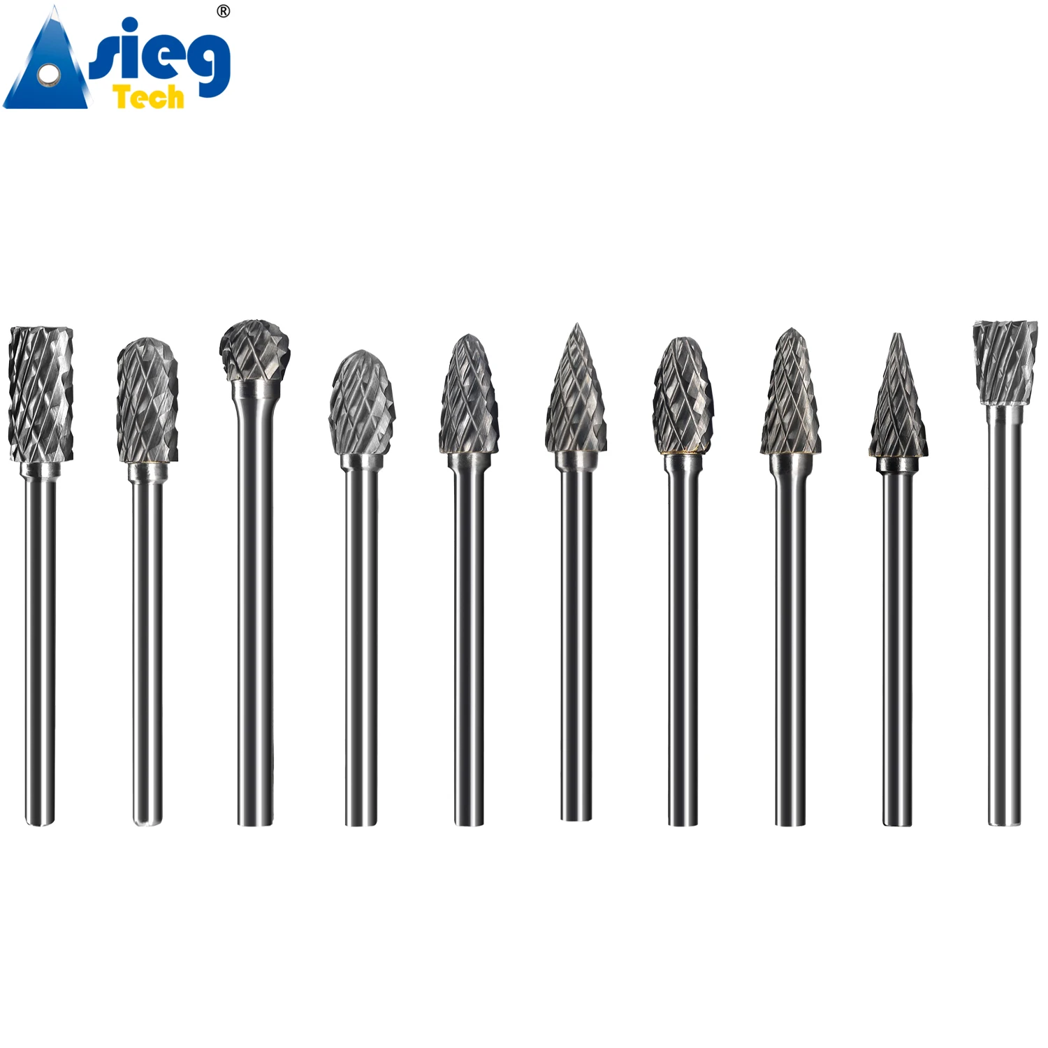 10pcs 3x6mm Carbide Burr Set Rotary File Die Grinder Bit 1/8\