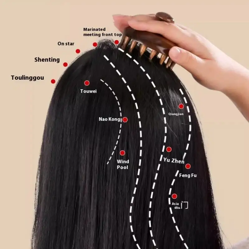 

Sandalwood Wide Tooth Hair Comb Wooden Scalp Massager Relax Head Massage Detangler Comb Scalp Massager Combs For Women