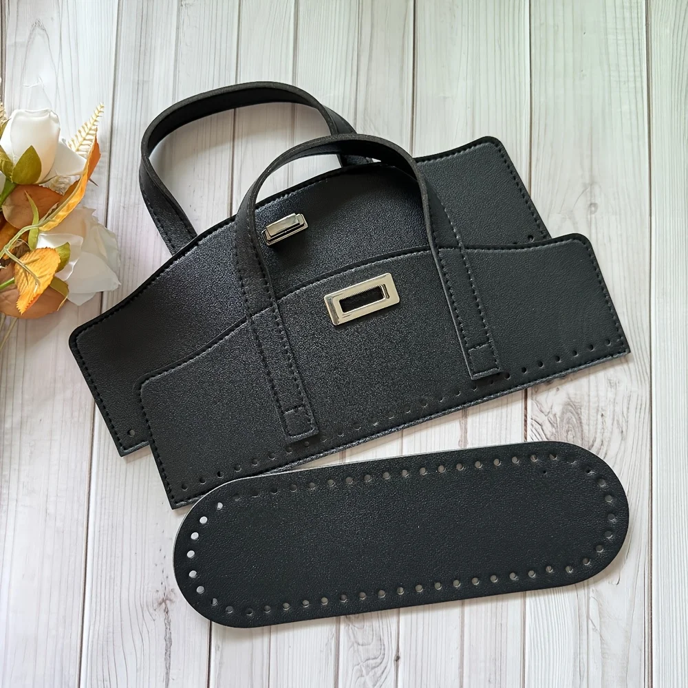 2pcs Set of Nappa Material Bag Bottoms 8*26 with Hand Handles, DIY Wallet Making,crochet bag