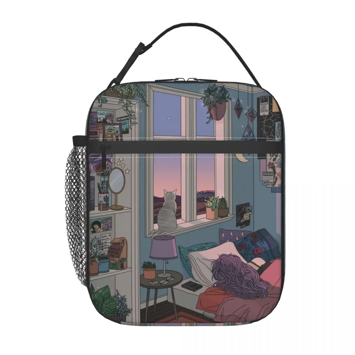 Anime Aesthetics Insulated Lunch Bags Early Morning Product Y2K Beautiful Room Art Food BAG Fashion Thermal Cooler Lunch Box