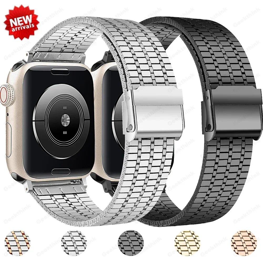 Stainless Steel Strap For apple watch Ultra 2 Band 49mm Link Bracelet For iwatch 9 8 7 45mm 41mm SE 6 5 4 44mm 40mm 3 42mm 38mm