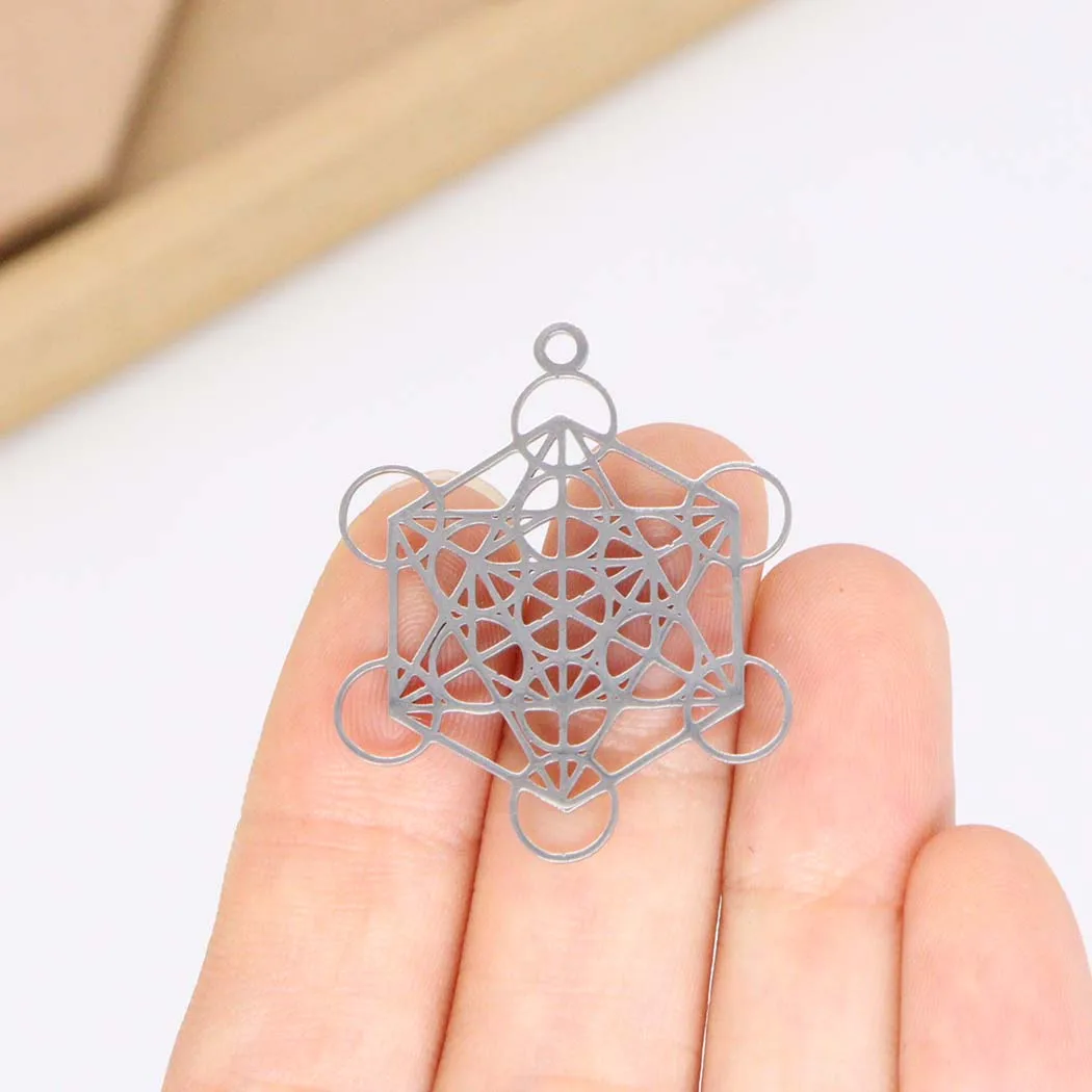 Stainless steel three-dimensional Metatron pendant accessories Christmas Tree bracelet necklace pendant accessories