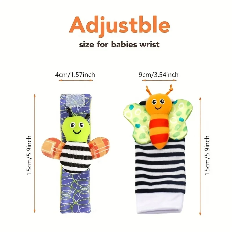 Baby Rattle Socks Toys 0~24 Months Infant Soft Plush Toy Newborn Sensory Educational Rattle And Teethe Wrist Baby Gift Toy