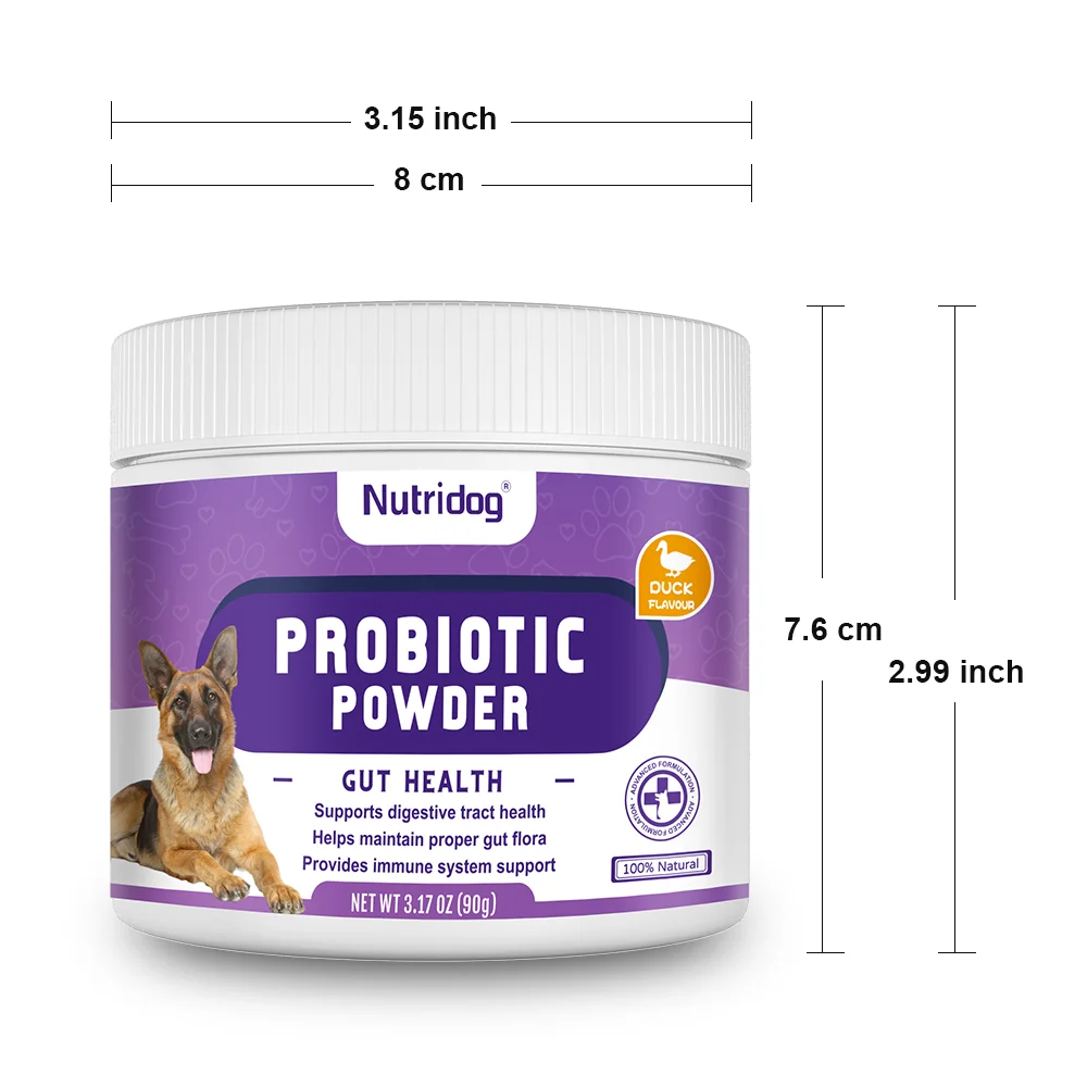 Probiotic Powder for Dogs -Duck flavor-Supports Gut Health, Digestive Balance & Seasonal Allergy Relief - Image 2