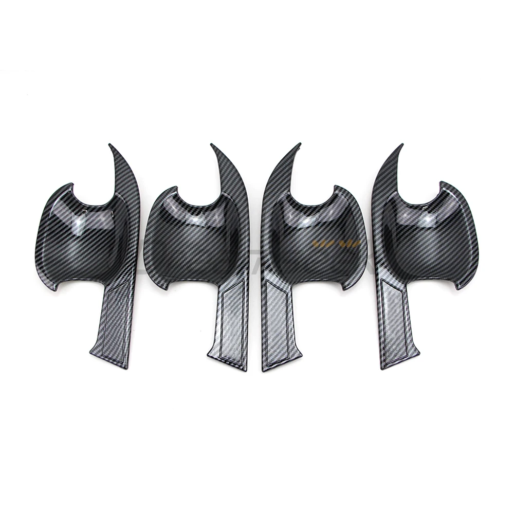 4PCs Exterior Trim For Toyota RAV4 XA50 2019 2020 2021 2022 2023 Door Handle Bowl Cup Cover Carbon Fiber Style Stickers