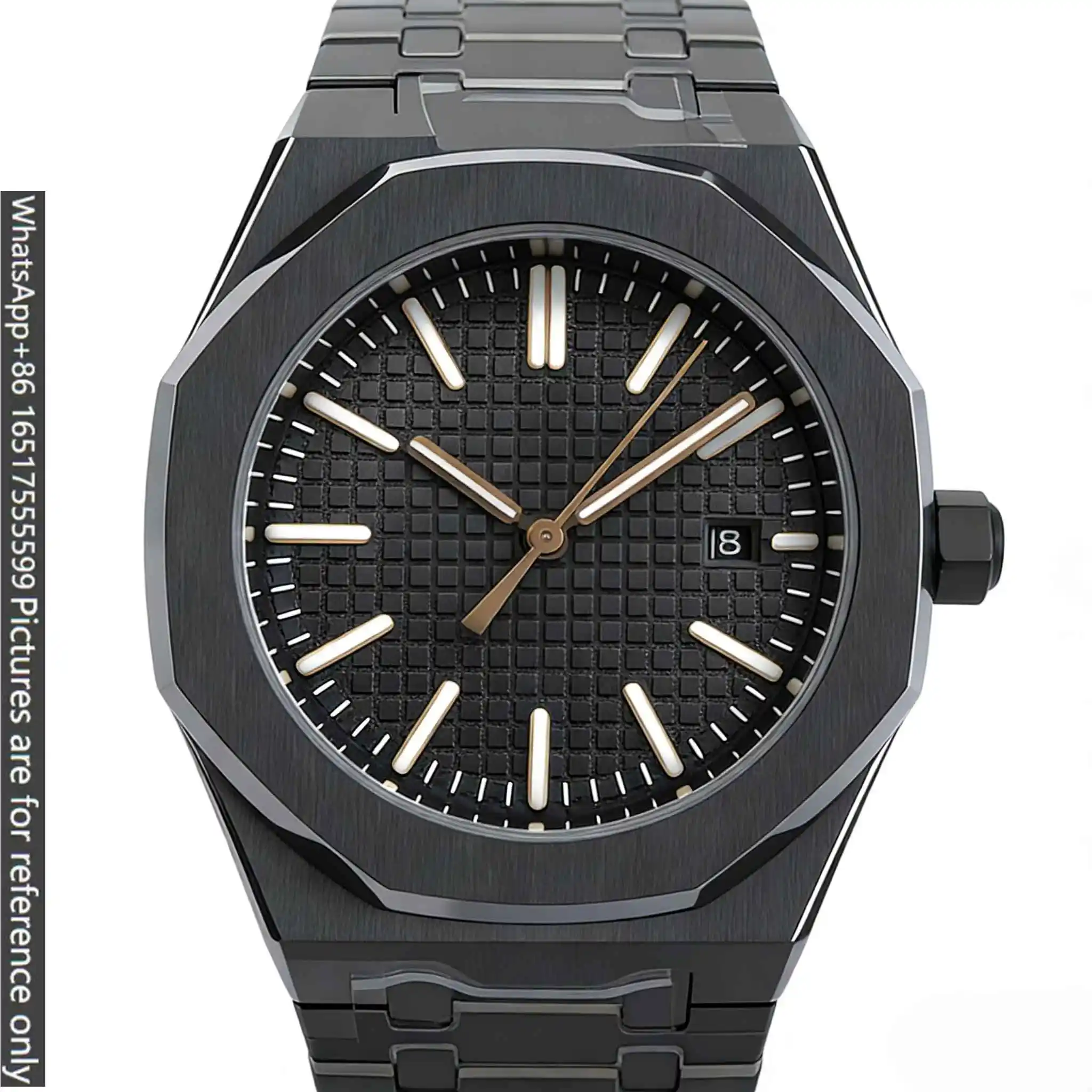 42mm Streamlined Modern Mens Luxury Watches Matte Solid 904L Steel Automatic Movement Open Skeleton Dial Wear Resistant Long view 6
