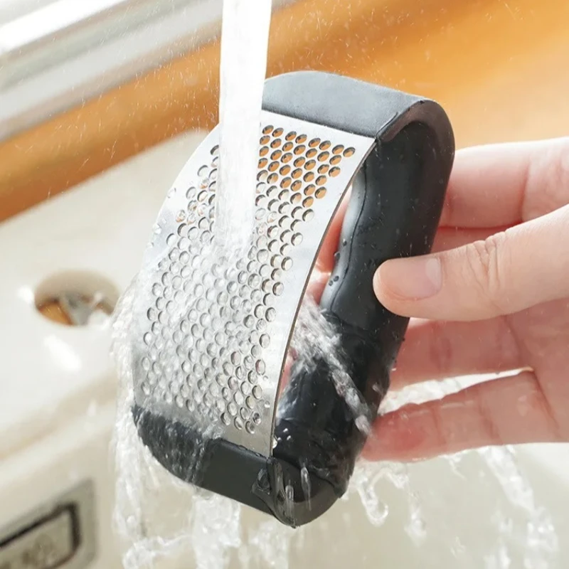 مطحنة ثوم يدوية من الفولاذ المقاوم للصدأ - أداة تقطيع الثوم، أدوات فواكه وخضروات، إكسسوارات مطبخ - 5