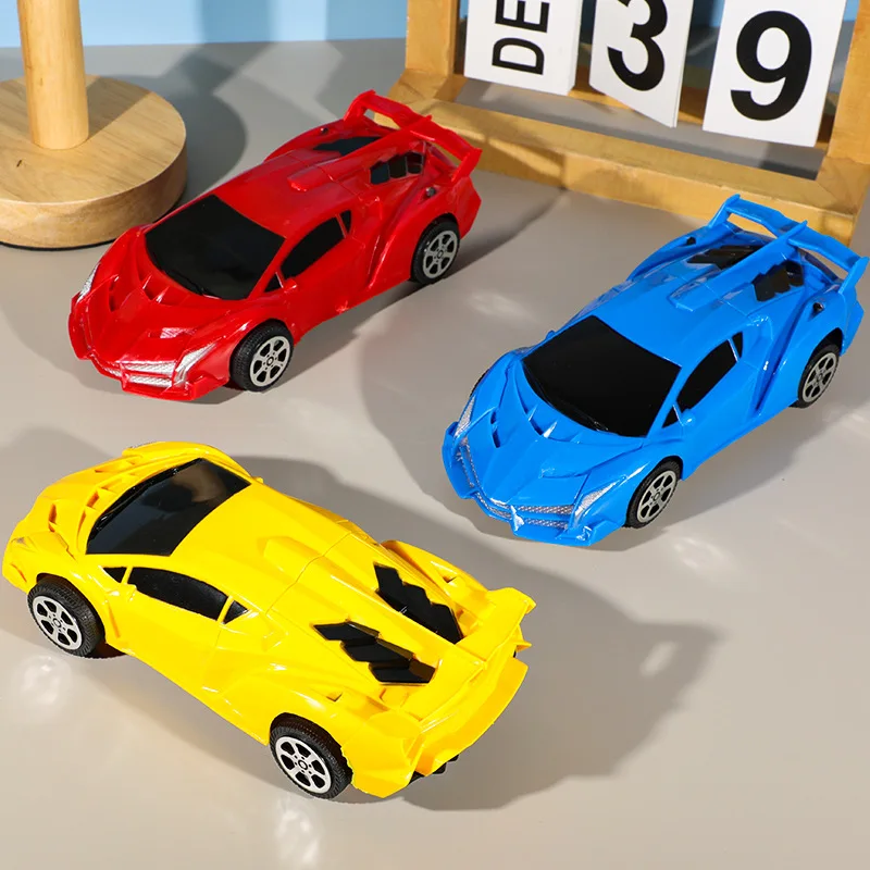 2 stuks traagheid coole sportwagen speelgoed simulatie plastic sportwagen trek auto speelgoed cartoon grote auto jongen verjaardagscadeau