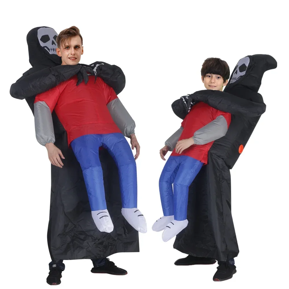 

Funny Black Robe Mask Ghost Inflatable Costume Halloween Carnival Party Masquerade Adult Role Playing Props Holiday Gift