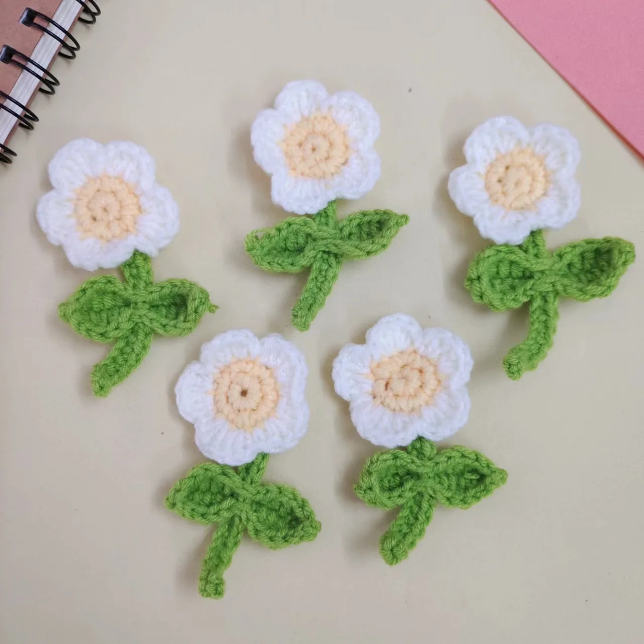 5Pcs ดอกไม้ทอ Sunflower เสื้อผ้า Patch DIY ขนาดเล็กเครื่องประดับผมเสื้อผ้า Corsage สติกเกอร์