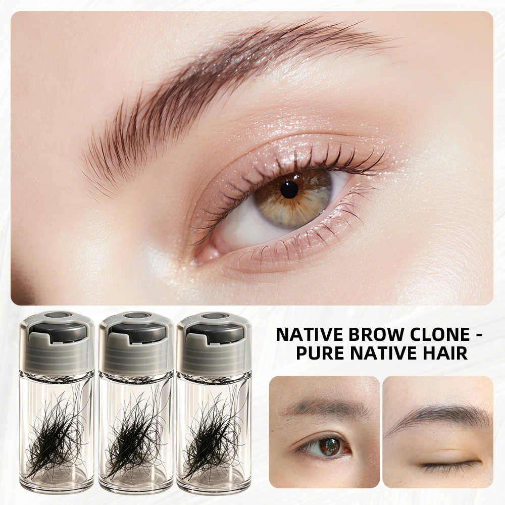 Professional PMU Eyebrow Implant Tools Kit Nano Protein Fiber Brows Natural Real Hair Look with Aftercare Repair Balm