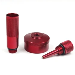 Aluminum Red Extended Run Gas Cap Adapter, Mess Oil Changes Funnel, Magnetic Tip Dipstick Oil Dip Stick for Honda eu2000i eu10i